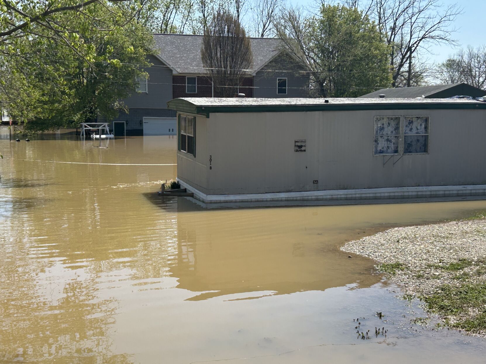 Flooded home in Utica, Indiana on April 10